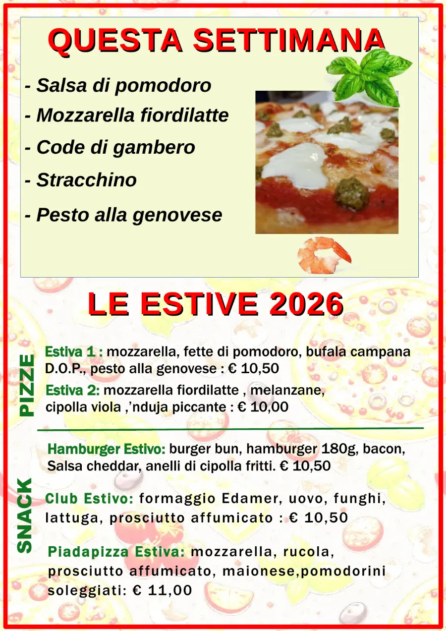 Listino online : Listino pizzaidea Pizzaidea Ceggia